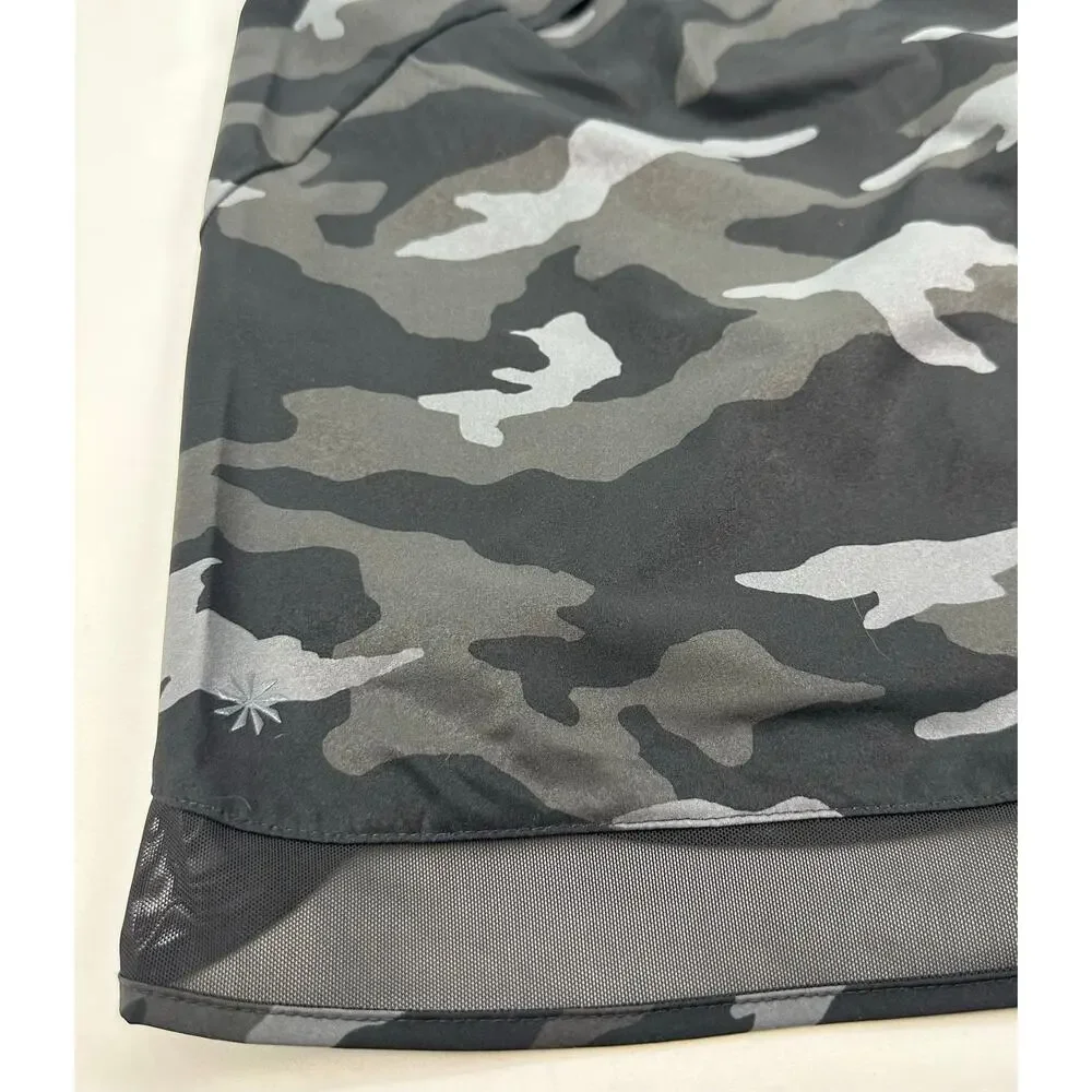 NWOT Athleta 1X Printed Mesh Racer Run Shorts 4” Camo Gray Black - Picture 5 of 9